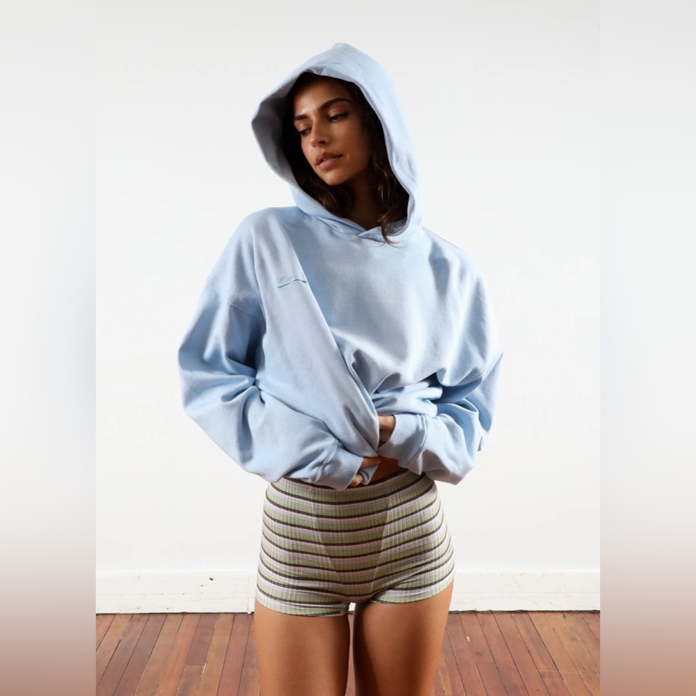 Heavy Manners Washed Blue Pullover Hoodie Size M